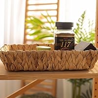 Vista 7 de Fruit Tray, Grass Weaving Storage Bins for Fruit or Tea,Arts and Crafts. (RectangleC-1PC)