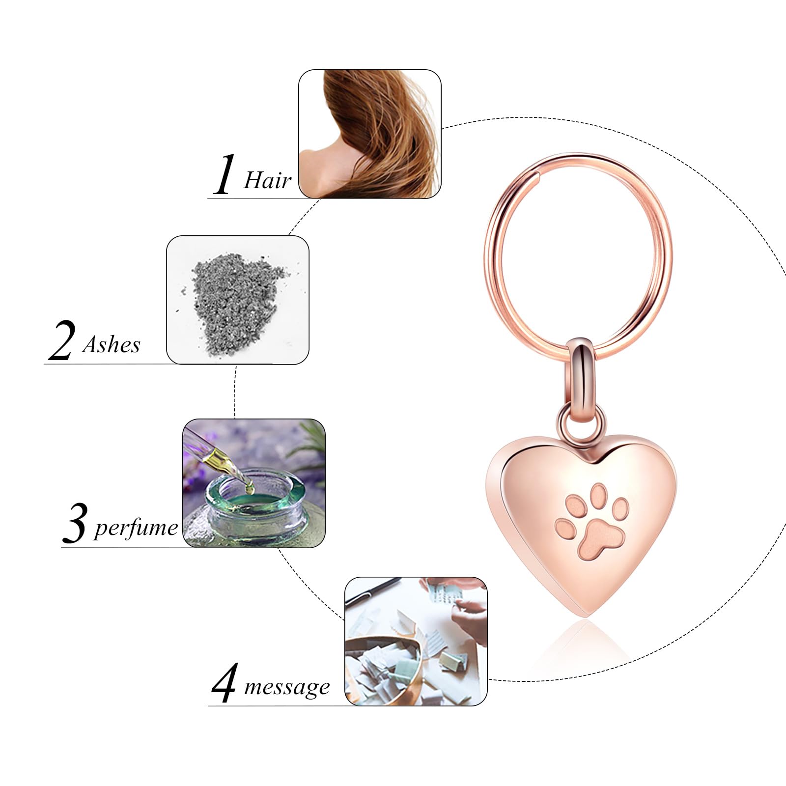 cremazione gioielli urna portachiavi per animali domestici cenere umana cane gatto keepsake memorial urna portachiavi cenere supporto per donne uomini