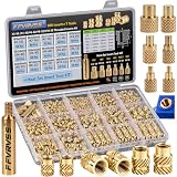 FFVRVSS 600+7Pcs M2 M2.5 M3 M4 M5 M6 Premium Brass Threaded Inserts, Metric Brass Knurled Nuts Assortment Kit, with Heat Set Insert Tool, for Plastic and 3D Printing Components, All-in-one Solutions