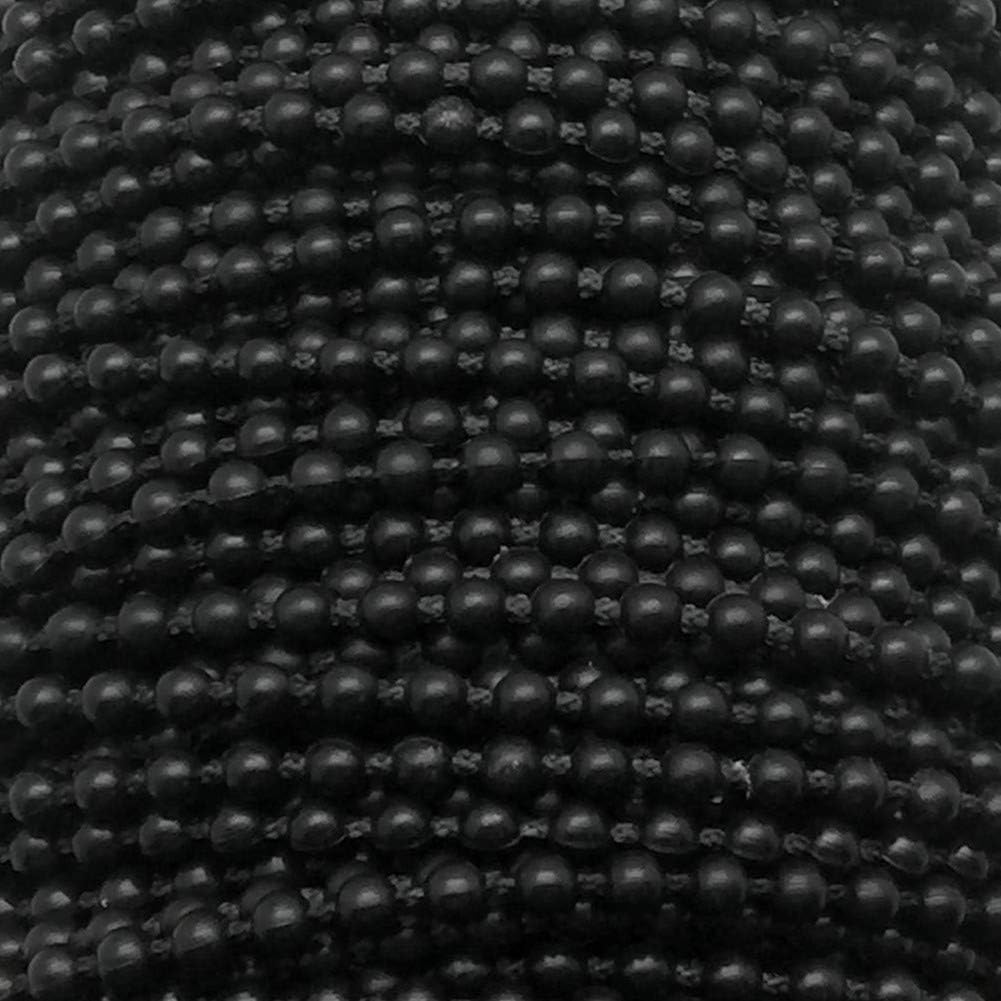 FQTANJU Roller Blind Beaded Chain Cord, 10 Yard Black Plastic Pull Chain Replacement for Roman Shades, Roller Shade Repair Rope & Beaded Cord Fitting