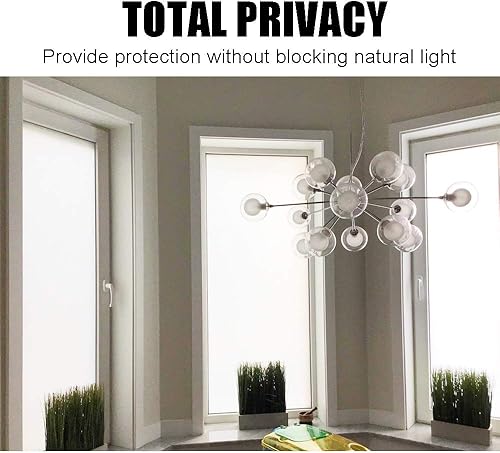 Miniatura 6 de Películas de privacidad para ventana, tinte opaco de vidrio esmerilado, tratamiento de adherencia estática protege la seguridad del hogar sin