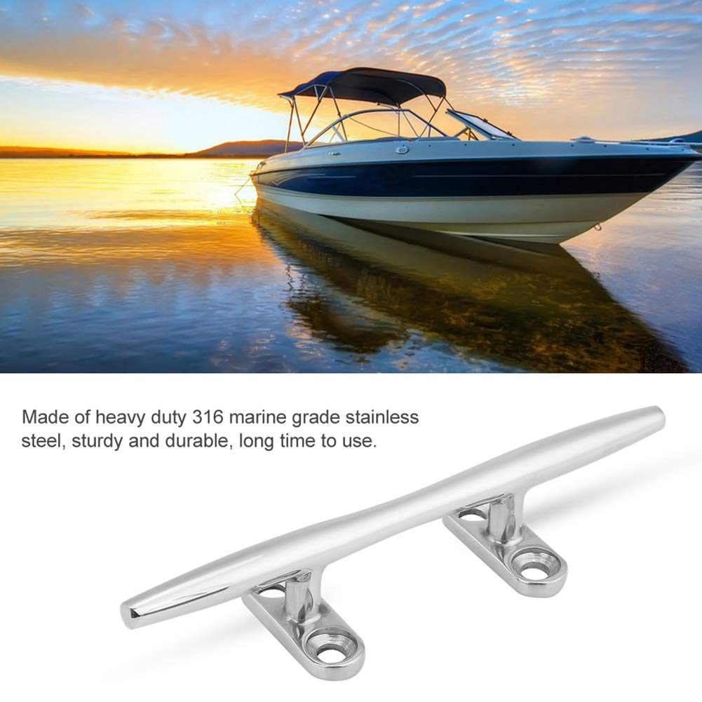 6 Inch Boat Cleat Open Base Boat Cleat Stainless Steel Boat Mooring Dock Deck Rope Cleat for Marine Yacht, Boats, Kayak