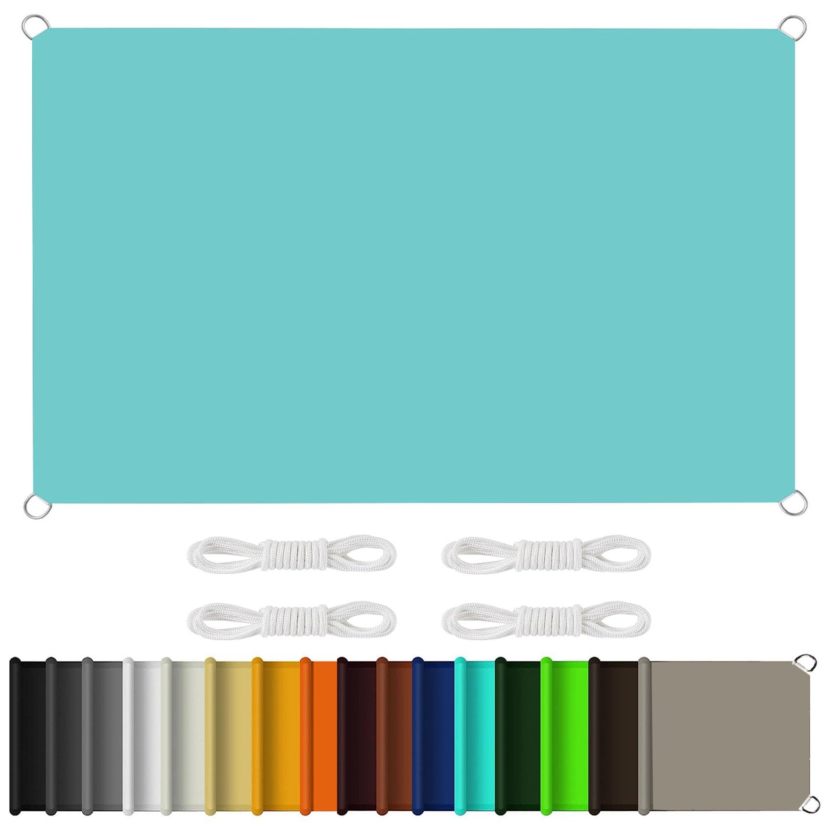 Voile d'ombrage rectangulaire 2x5.5m bleu ciel imperméable et anti-UV pour terrasse