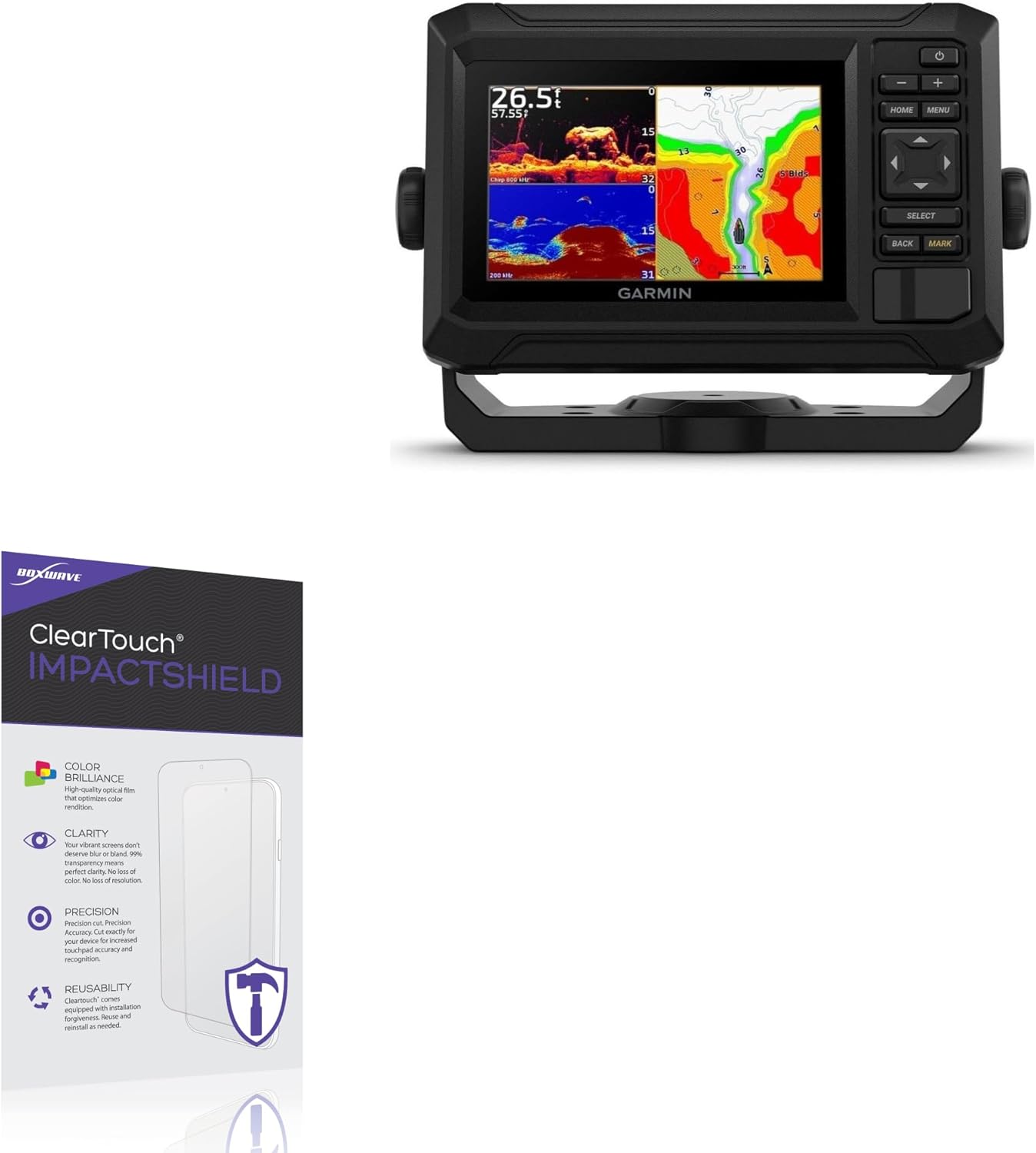 BoxWave Screen Protector Compatible With Garmin echoMAP UHD2 52cv - ClearTouch ImpactShield (2-Pack), Impenetrable Screen Protector Flexible Film
