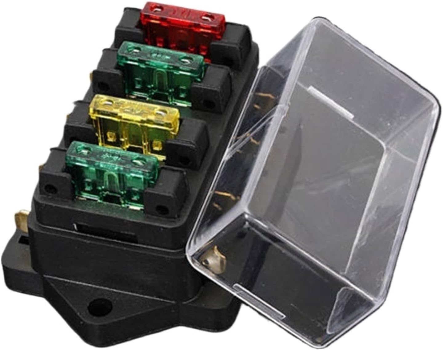 4 Way Fuse Box DC 12V 24V Max DC 30V Car Truck Auto Blade Fuse Box Holder 4 Way Circuit Standard Blade Fuse Box Block