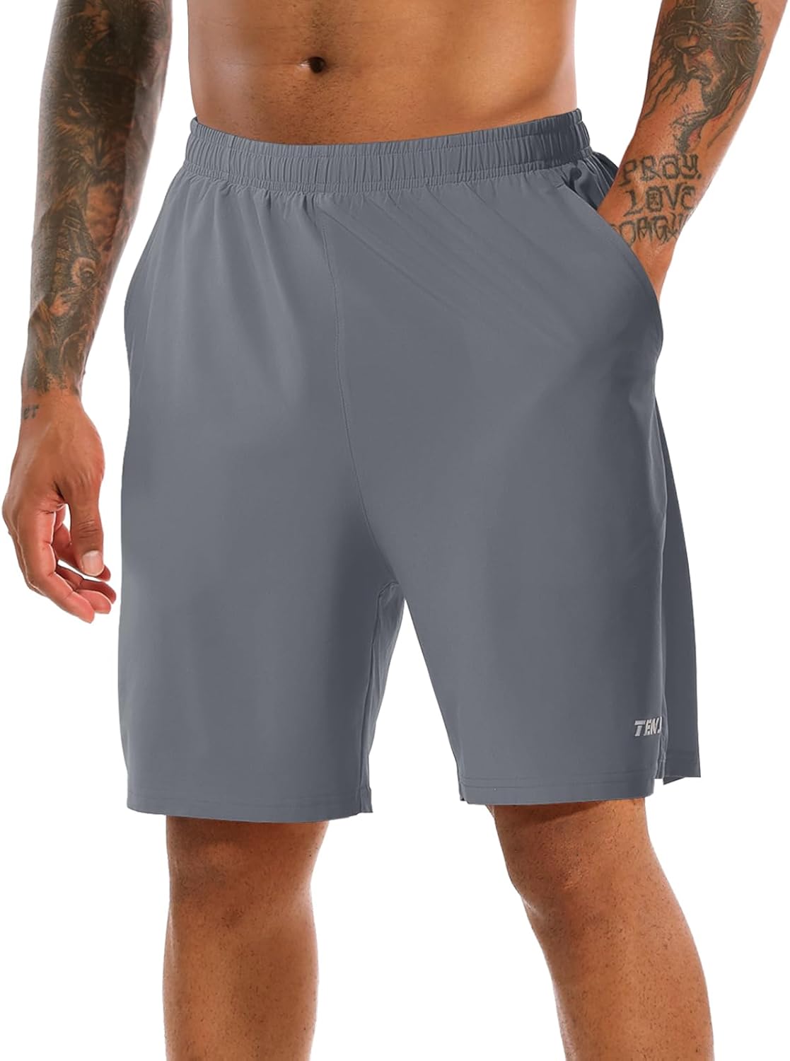 Men's 2 in 1 Running Shorts 5 in or 7 in Quick Dry Gym Athletic Workout Shorts for Men with Phone Pockets