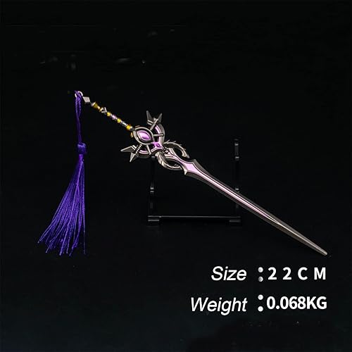 Miniatura 2 de Genshin Impact Keychain,Genshin Impact Arma Llavero Cosplay,Aleación Arma Modelo Colgante Llavero