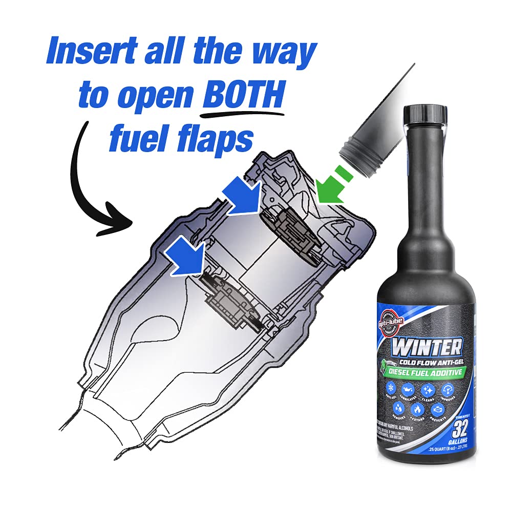 Opti-Lube Winter Anti-Gel Formula Diesel Fuel ADDITIVE: Long Neck 8oz Bottles (4 Pack)