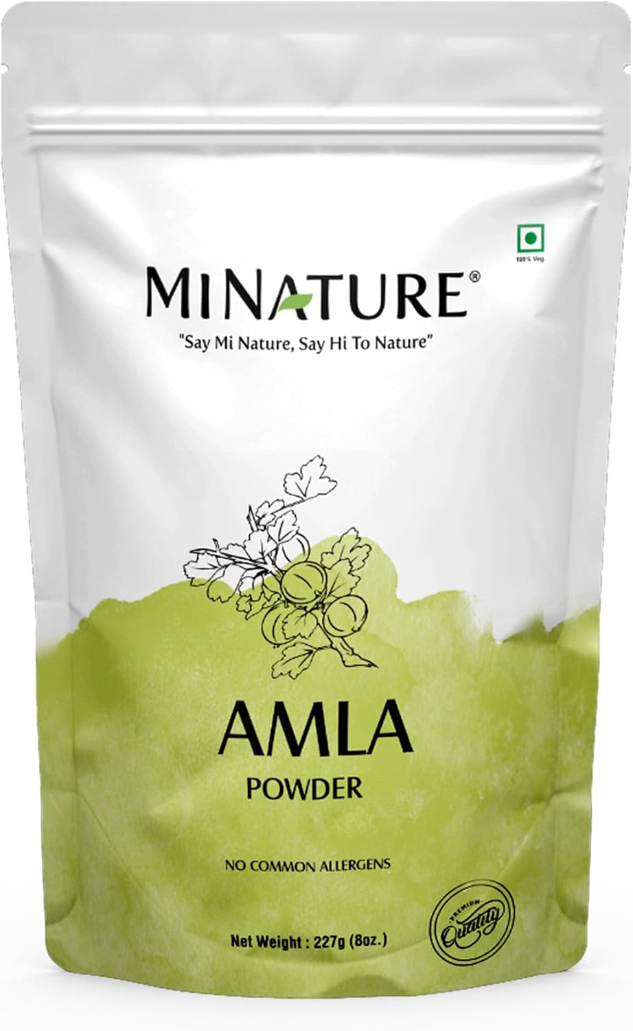 Mi Nature 100% Pure Amla Powder 227g (8 oz) |Natural Vitamin C Rich Indian Gooseberry Powder |Traditional Superfood for Hair Care| Skin Health & Immune Support