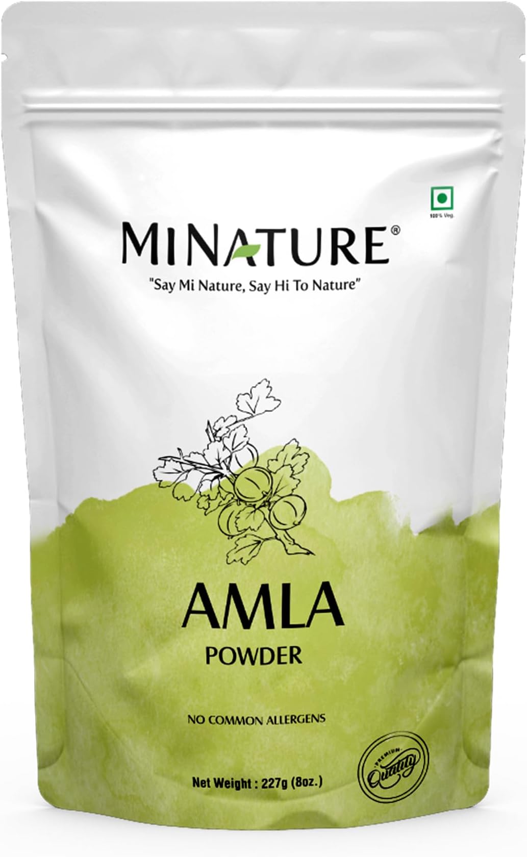 USDA Organic Amla Powder (Amla Fruit Powder) by mi Nature| Amalaki | 227g (8 oz) | High in Vitamin C, antioxidants | Hair Growth | Raw,Vegan,Gluten Free