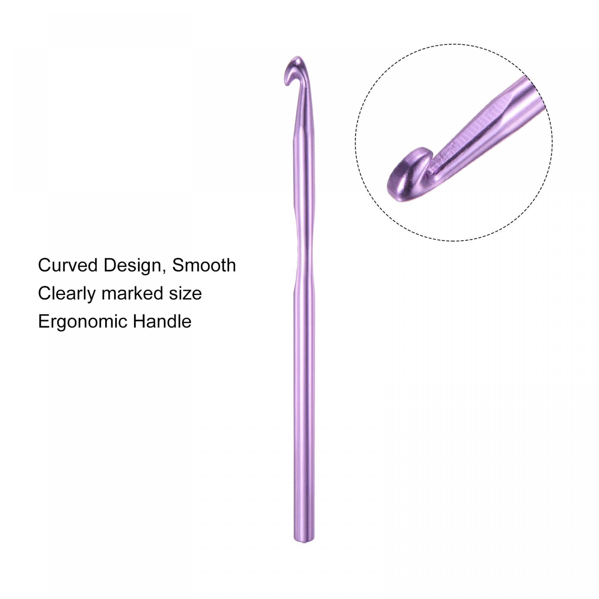 TOP-VIGOR 6Pcs 6.5mm Crochet Hook, Aluminum Crochet Hooks Knitting Needles for DIY Craft Yarn Purple Crochet Needles for Knitting Scarf - Image 4