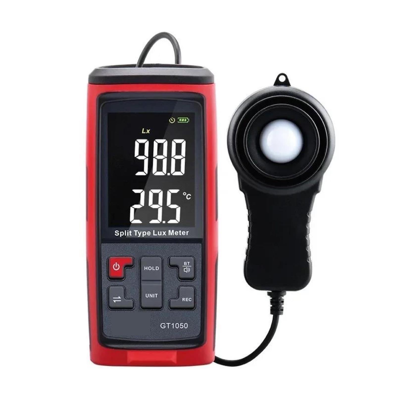 Światłomierz, GT1050 Precyzyjny cyfrowy miernik luksów Iluminometr typu dzielonego Tester jasności światła
