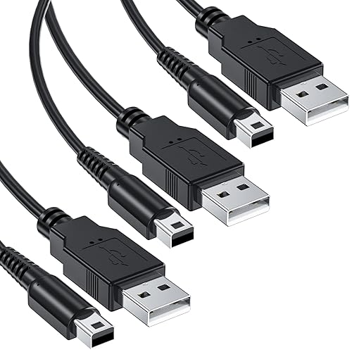 Ancable Cable de carga USB 3DS, paquete de 3 cables de carga USB de repuesto para Nintendo New 3DS XL, New 3DS, 3DS XL, 3DS, New 2DS XL, New 2DS,