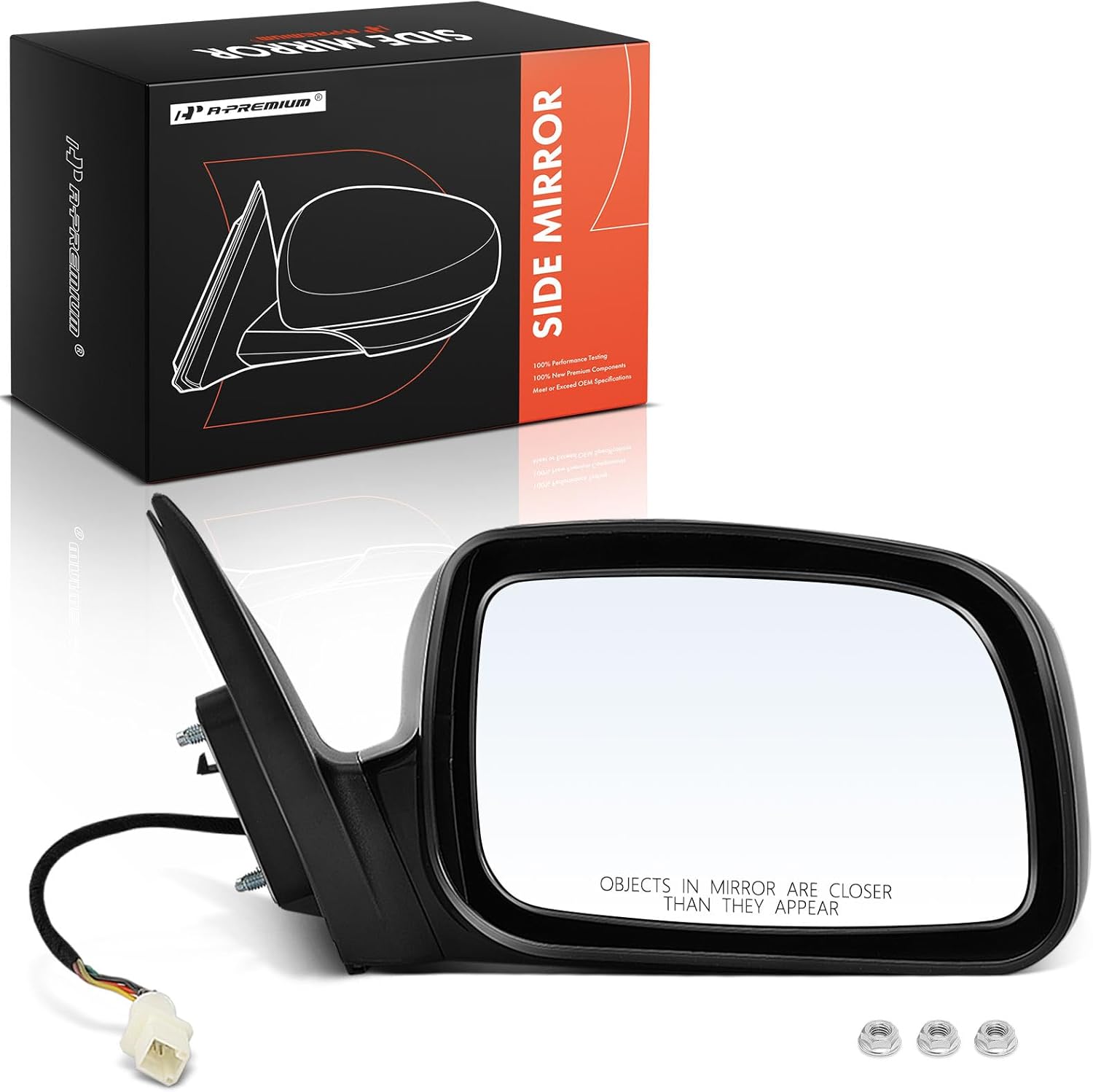 A-Premium Right Passenger Side Power Door Mirror - Compatible with Toyota Camry 2007 2008 2009 2010 2011 - Heated Non-Folding Black Outside Rear View Mirror, USA Built, Replace# 8791006926