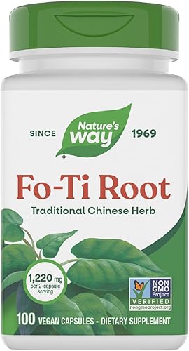 Nature's Way Raíz de Fo-Ti, hierba china tradicional, 1,220 mg por porción, 100 cápsulas