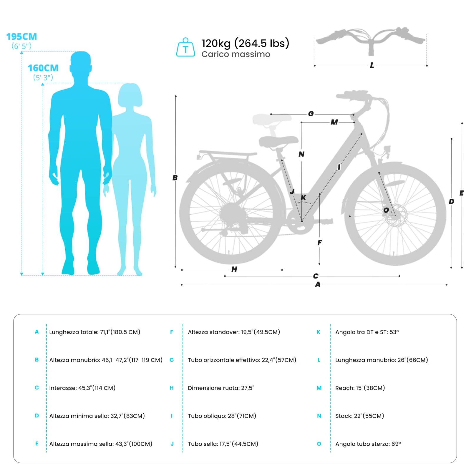 Eleglide Bicicletta elettrica T2 27,5", freni a disco idraulici, batteria da 36 V 13 Ah, autonomia 100 km, cambio a 7 velocità, bici elettrica da città
