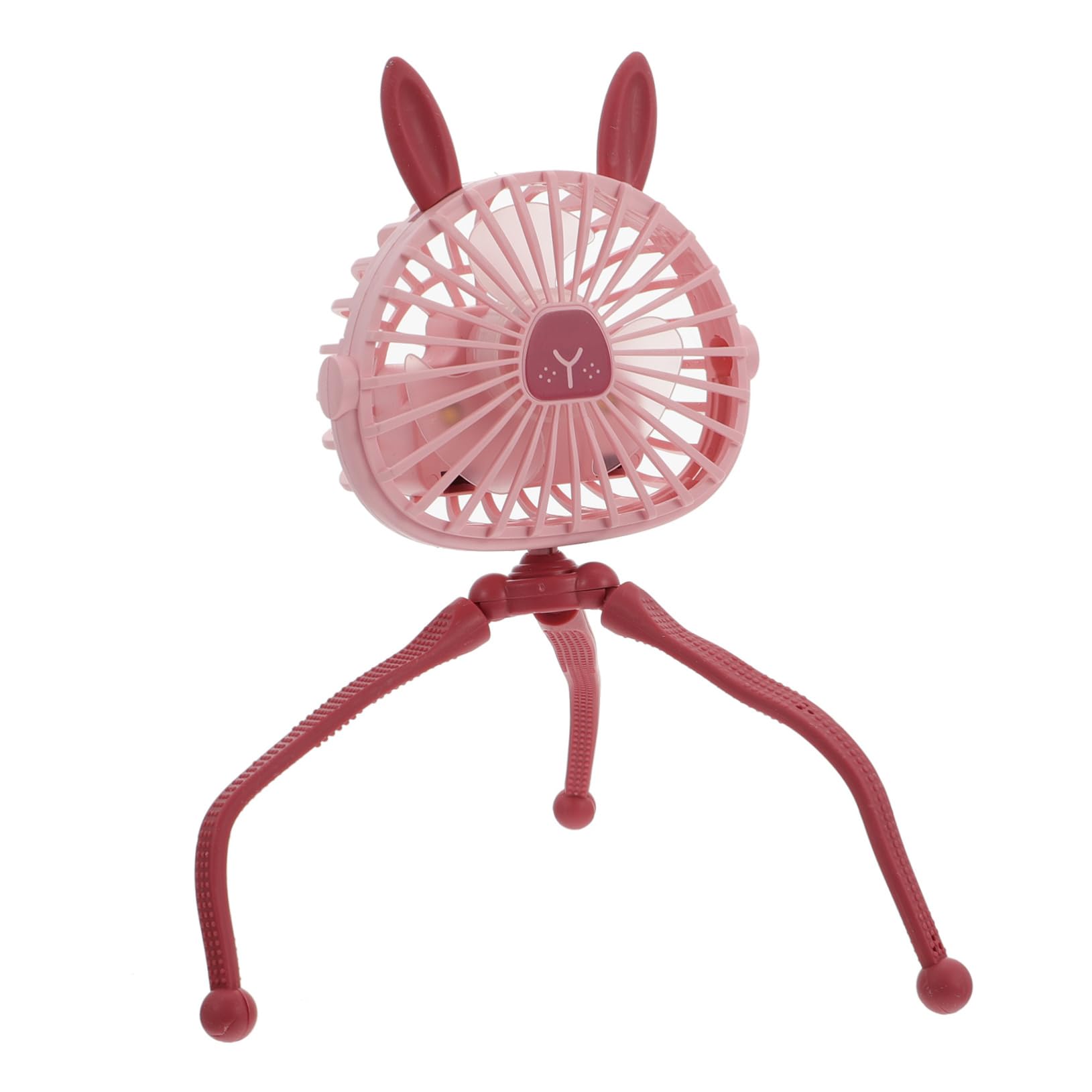 POPETPOP Mini Rabbit Ear Fan Stroller Crib Wheelchair Carriage Fan 3 Speeds Portable Rechargeable