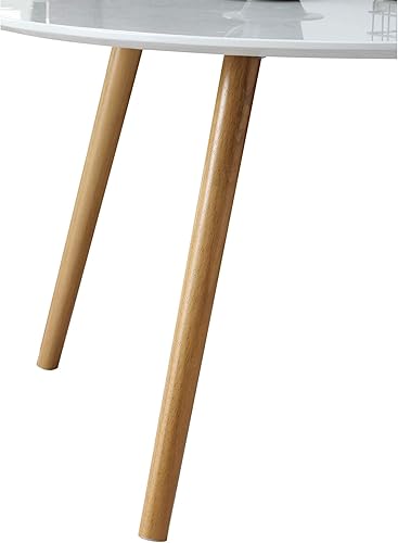 Miniatura 4 de Convenience Concepts Oslo - Mesa de centro redonda, color blanco brillante