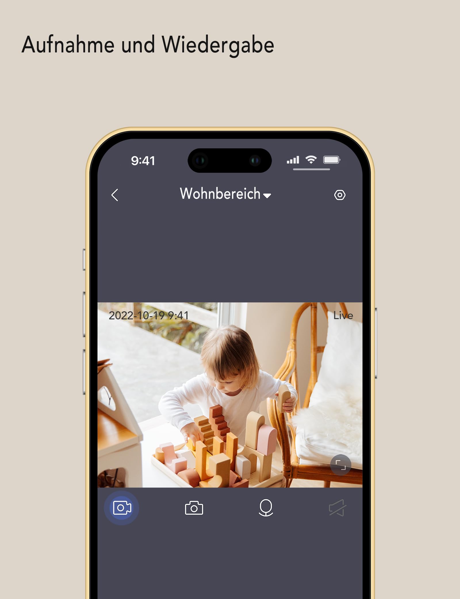 Nooie Telecamera IP Wi-Fi telecamera di sorveglianza 1080P per interni con app e rilevatore di movimento visione notturna per controllare i bambini 2 vie Audio Cloud Service