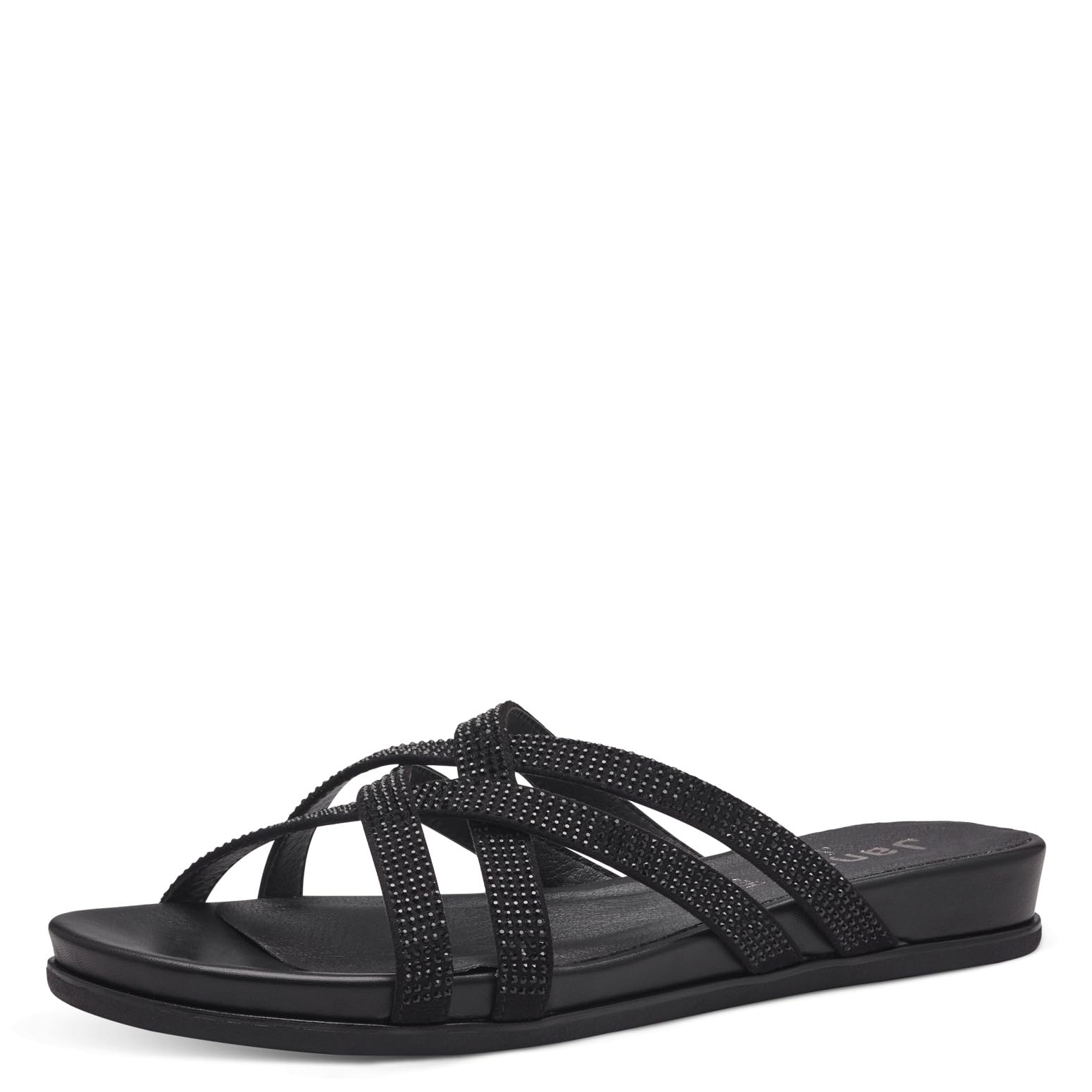 Jana Women’s Mules with Glitter Stones Vegan, Black, 6,5 UK