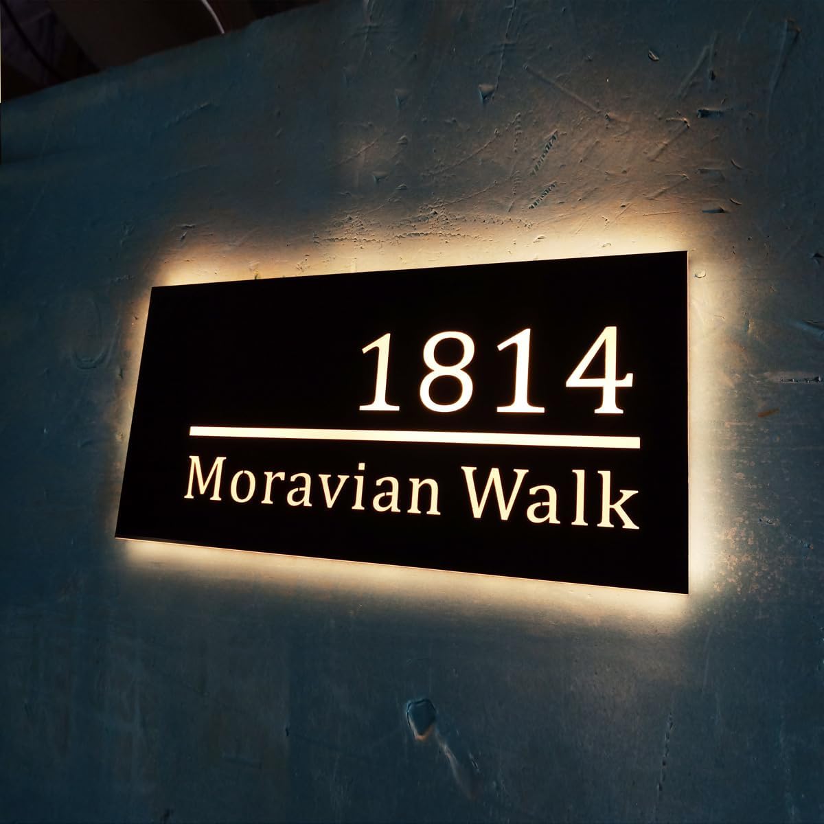 Custom LED House Number Sign – Illuminated Stainless Steel and Acrylic Door Address Plaque – Waterproof Lighted House Numbers for Home, Apartment, or Office