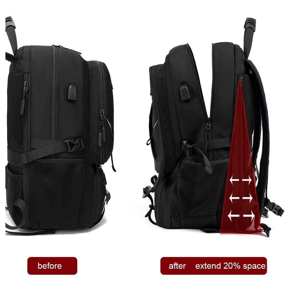 50L 60L 80L Reiserucksack Herren Groß, Erweiterbar Handgepäck Rucksack,17-Zoll Laptoptasche Rucksack Arbeitsrucksack Herren