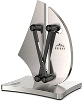 Grihot VN3 Professional Knife Sharpener: 3-Action Tungsten Carbide Tool with Auto 11-21° Angle Adjustment & Sailboat Design (Upgraded Stainless Steel)