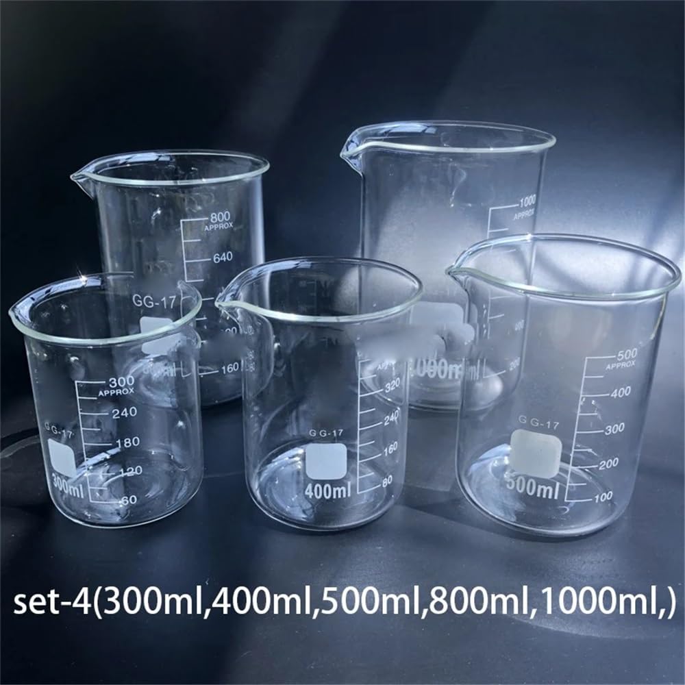 Attrezzature e forniture di laboratorio 1 set di becher in vetro borosilicato da laboratorio, dimensioni for esperimenti, misurino