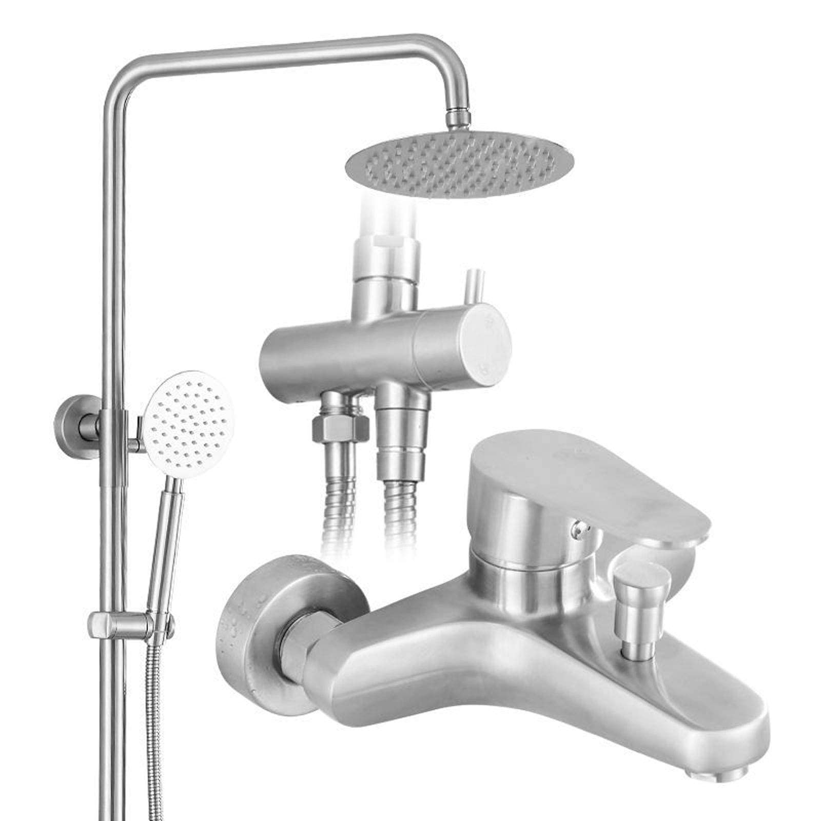 Robinet de douche au plafond et colonne réglable pour salle de bain familiale