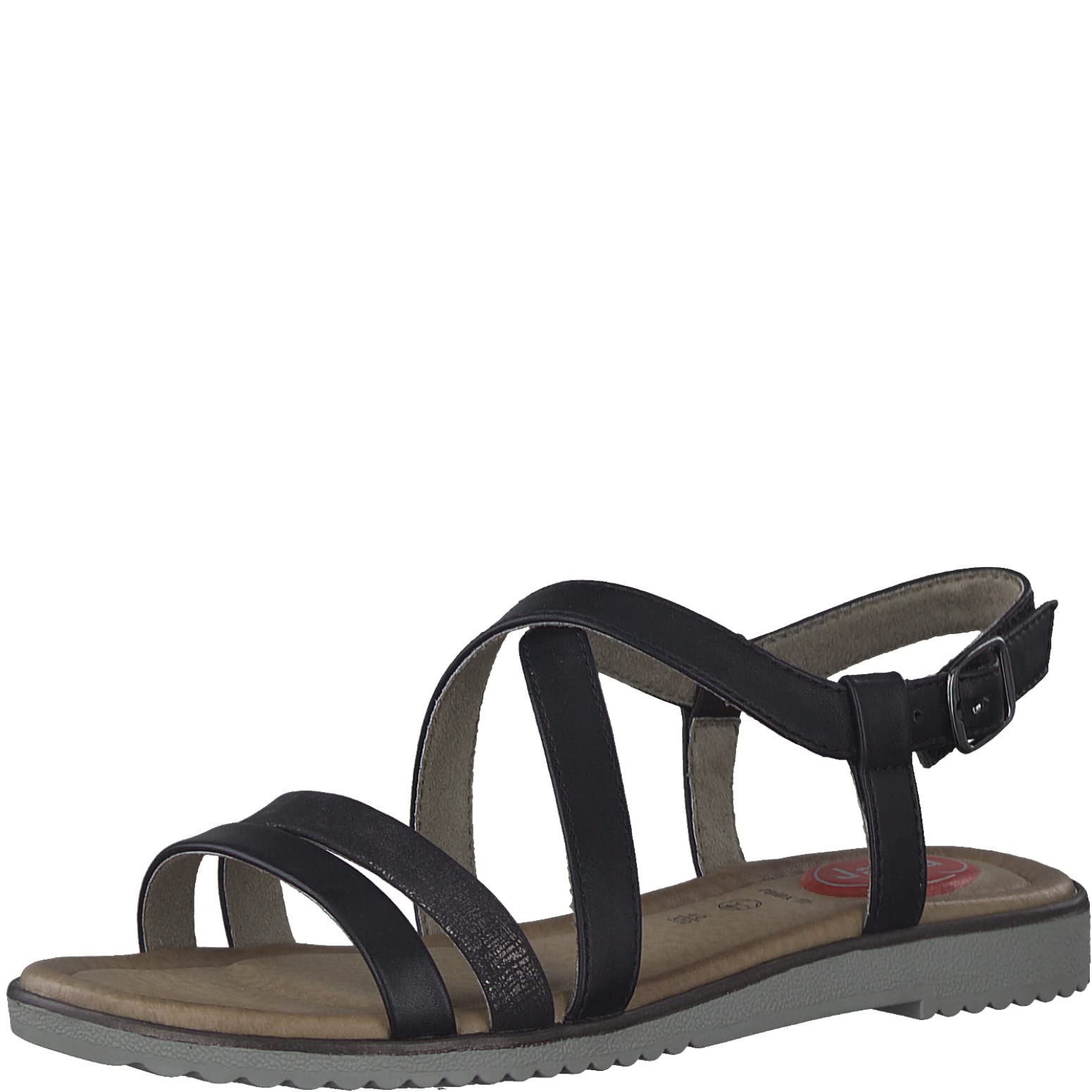 Jana Softline Women's 8-8-28175-20 Sandals, Black, 38 EU, black, 6 UK