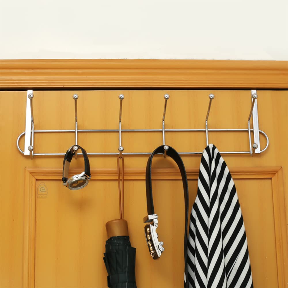 DOCAT Door Hook Hanger for Clothes Metal Chrome Finish Multifunctional Door Hook Organizer for Clothes Towel Coat Hanging Hook Silver (B09XXWQ1J7) Amazon Price History, Amazon Price Tracker