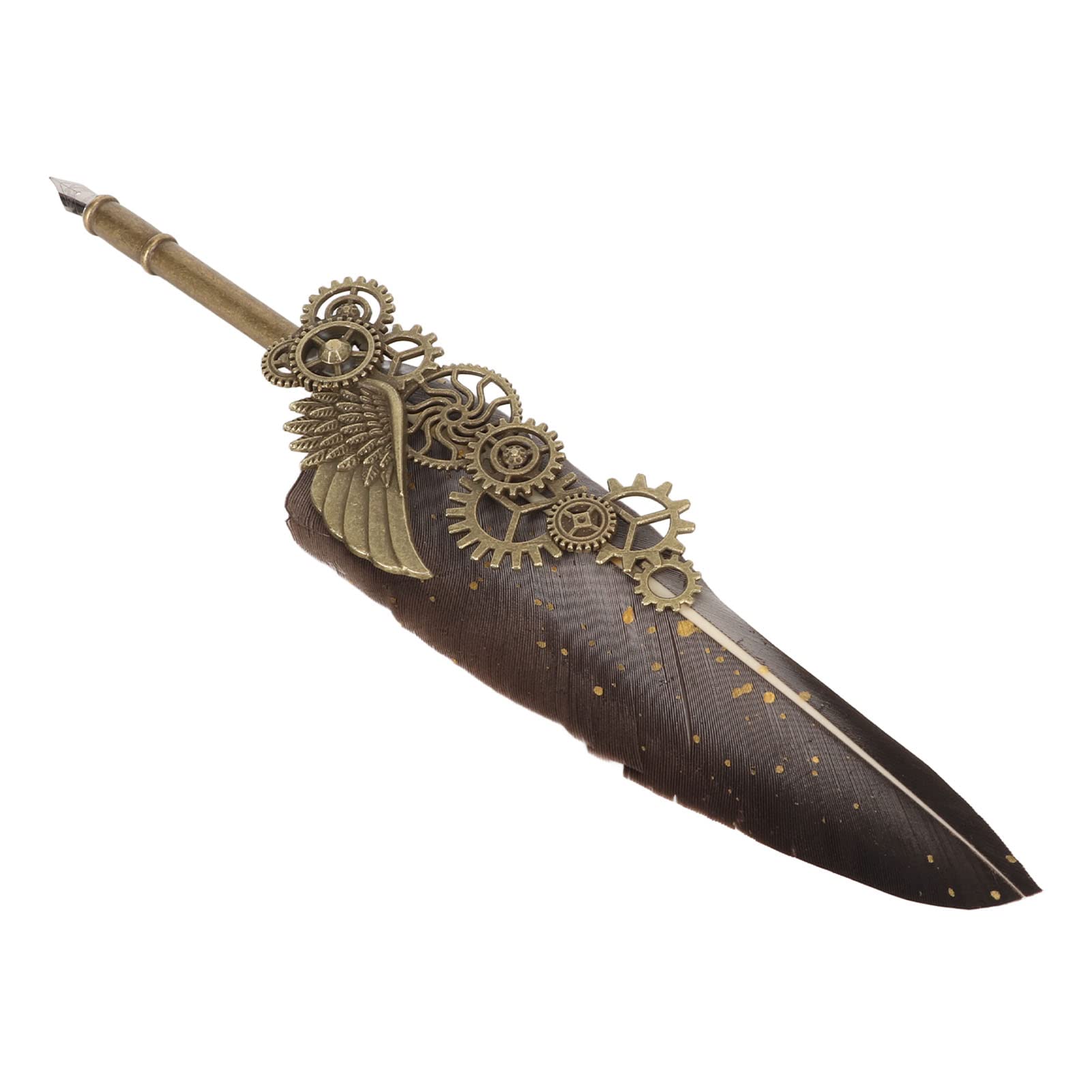 Amazon | 羽根ペンとインクセット、4つの交換可能なペン先フェザー描画