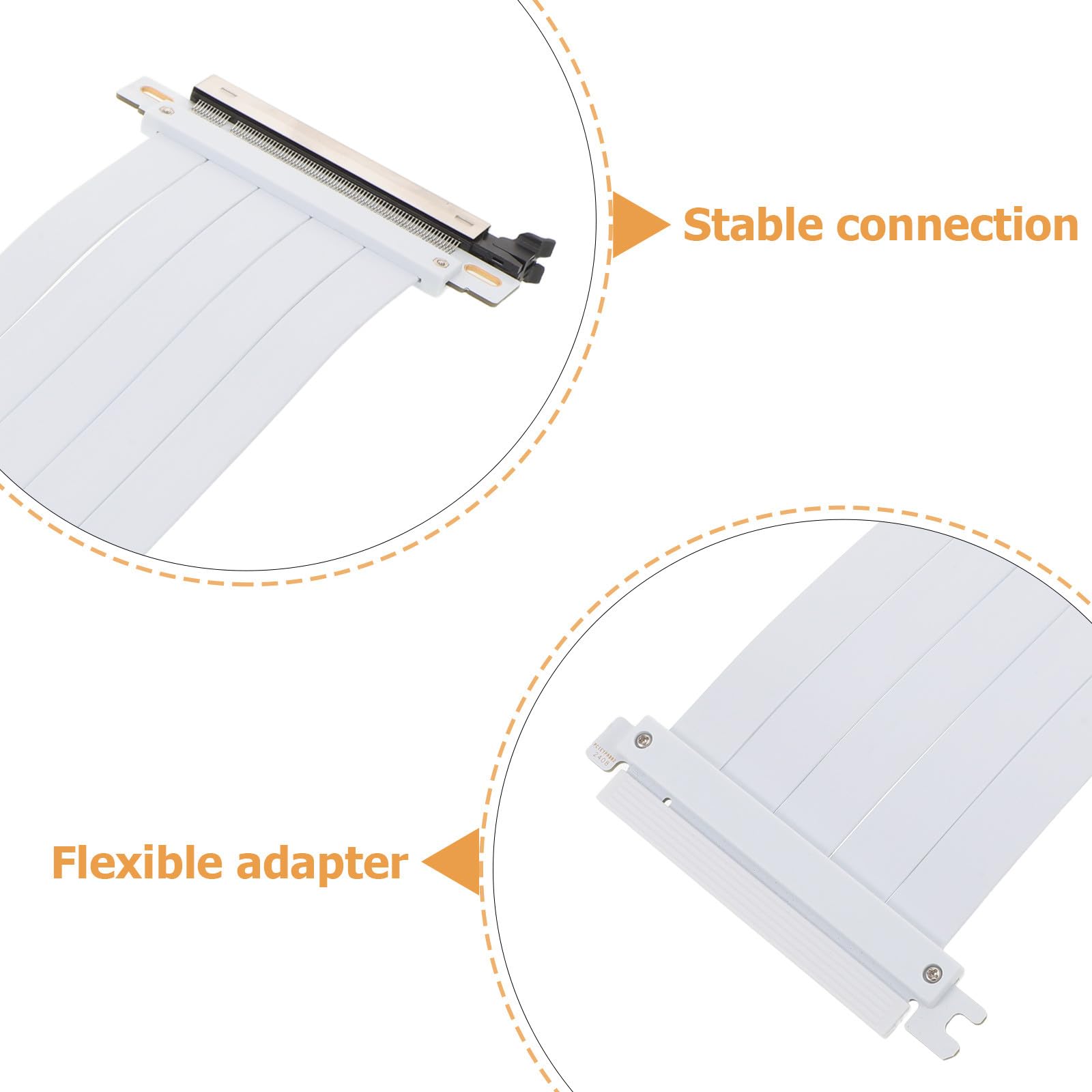 SHINEOFI Kabel przedłużający PCIe: Kabel przedłużający PCI-E GPU 4.0 16X Adapter 180 stopni do kart graficznych w pionie, elastyczny, zewnętrzny przedłużacz do kart