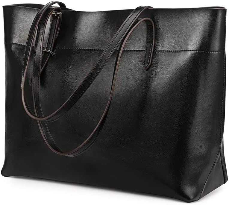 Kattee Vintage Genuine Leather Tote Shoulder Handbag for Woman With Adjustable Handles
