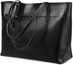 Kattee Vintage Genuine Leather Tote Shoulder Bag for Women Satchel Handbag with Top Handles