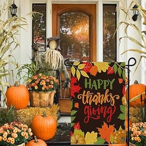 Happy Thanksgiving Flag 12 x 18 Double Sided, Pumpkins Fall Maple Leaves Give Thanks Burlap Small House Flag for Outdoor Lawn Garden Decor WD004 Happy Thanksgiving Flag 12 x 18 Double Sided Pumpkins Fall Maple Leaves Give Thanks Burlap Small House Flag for Outdoor Lawn Garden Decor WD004