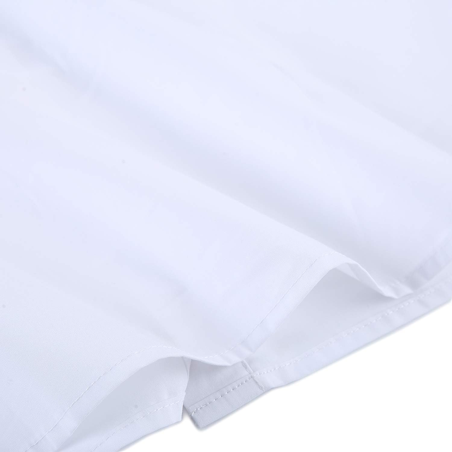 Bienzoe Girls Shirt Short Sleeve: White Button Up Kids School Uniform Cotton Oxford Collar Ruffle Dress Blouse - Image 8