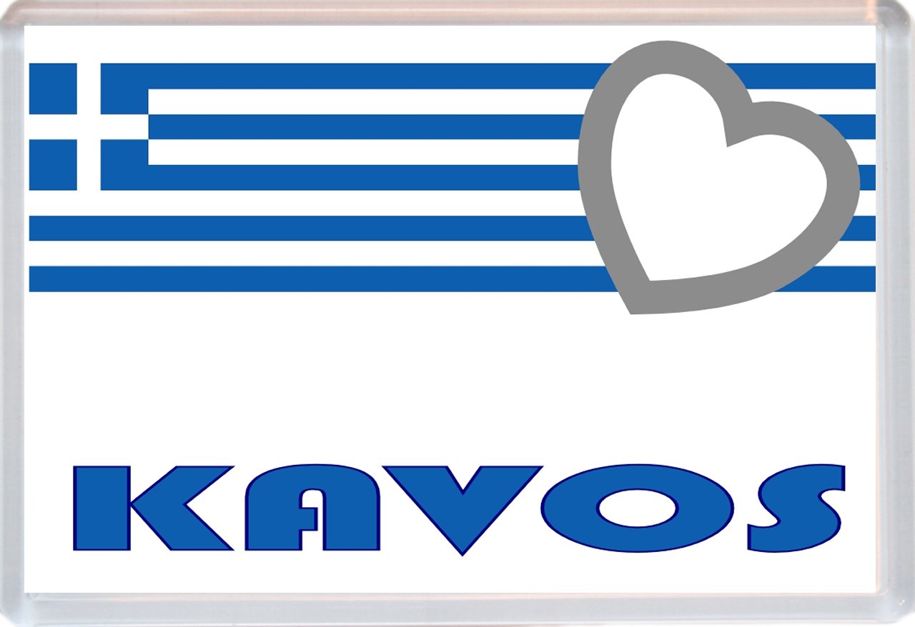 Kavos - Greece Flag - Love Greek Town & Cities & Islands - Jumbo Fridge Magnet