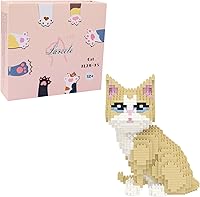 Vista 21 de Larcele Conjunto de animales de bloques de construcción micro para gatos, mini ladrillos de juguete de construcción 3D, 1191 piezas KLJM-05