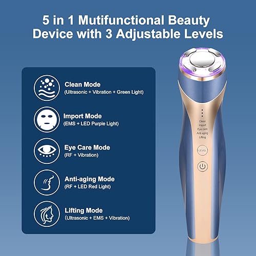Miniatura 2 de MiSMON Máquina facial de alta frecuencia, 5 en 1 piel facial multifuncional del Massager que aprieta la máquina ligera de la terapia para la cara