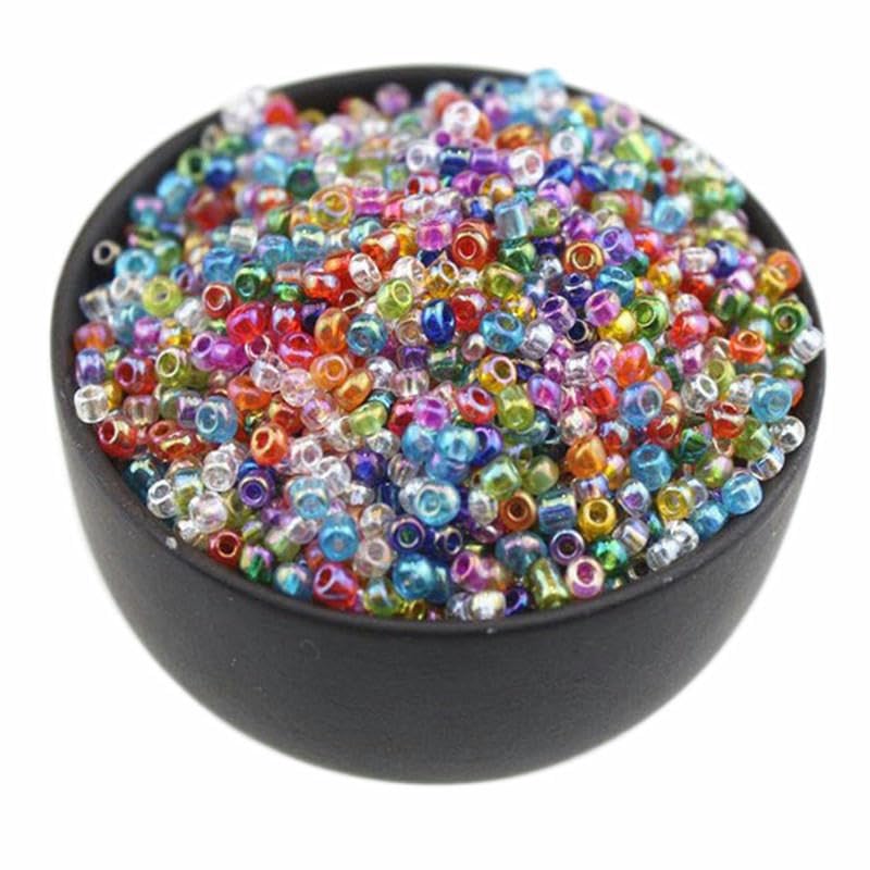 60000 pz 2MM Perline di Vetro a Colori UV per la Creazione di Gioielli Perline di Pony Perline di Riso Mnin Perline per Braccialetti Fai da Te Perline di Perle