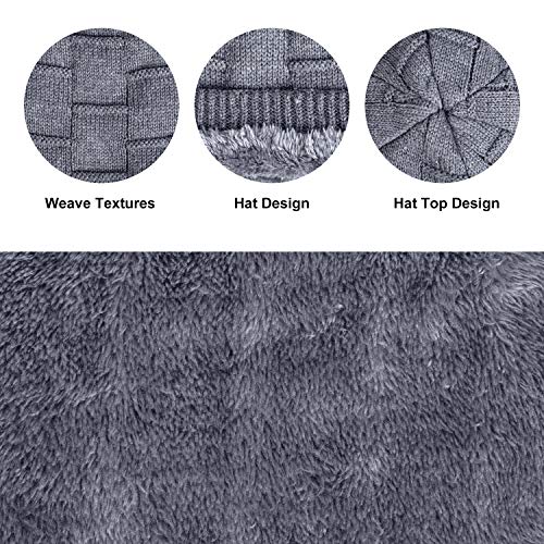 2pezzi Cappello Uomo Invernali, Berretto Uomo Caldo in Maglia, Beanie Sportivi all'Aperto - Image 4
