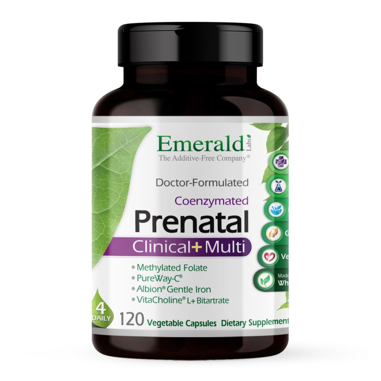 EMERALD LABS Prenatal Clinical Multi, 120 Capsules (30 Servings)