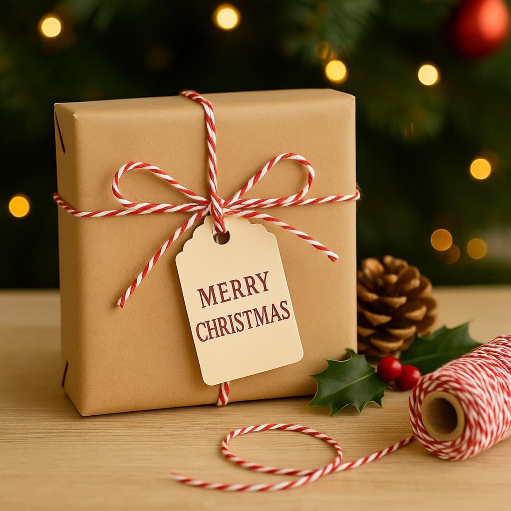 2MM 328 Feet Cotton String, Cotton Bakers Twines, Pink Gift Wrapping Twine for Holiday, Wrapping, DIY Arts and Crafts, Home Decor, Macrame