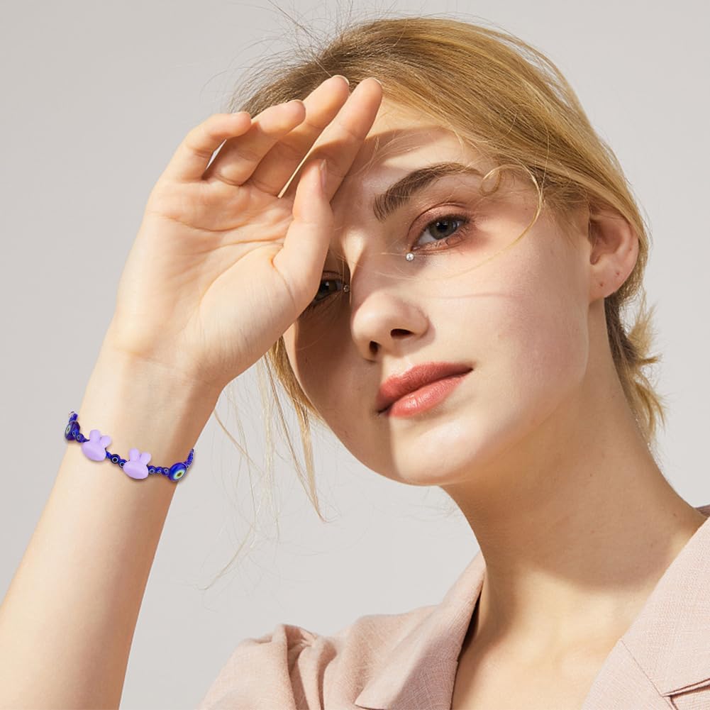 DICOSMETIC 150Pcs Acrylic Rabbit Bead Easter Bunny Bead Opaque Rabbit Head Beads Random Color Animal Beads Small Hole Animal Spacers for DIY Bracelet Necklace Earring Jewelry Making, Hole: 2mm - Image 6