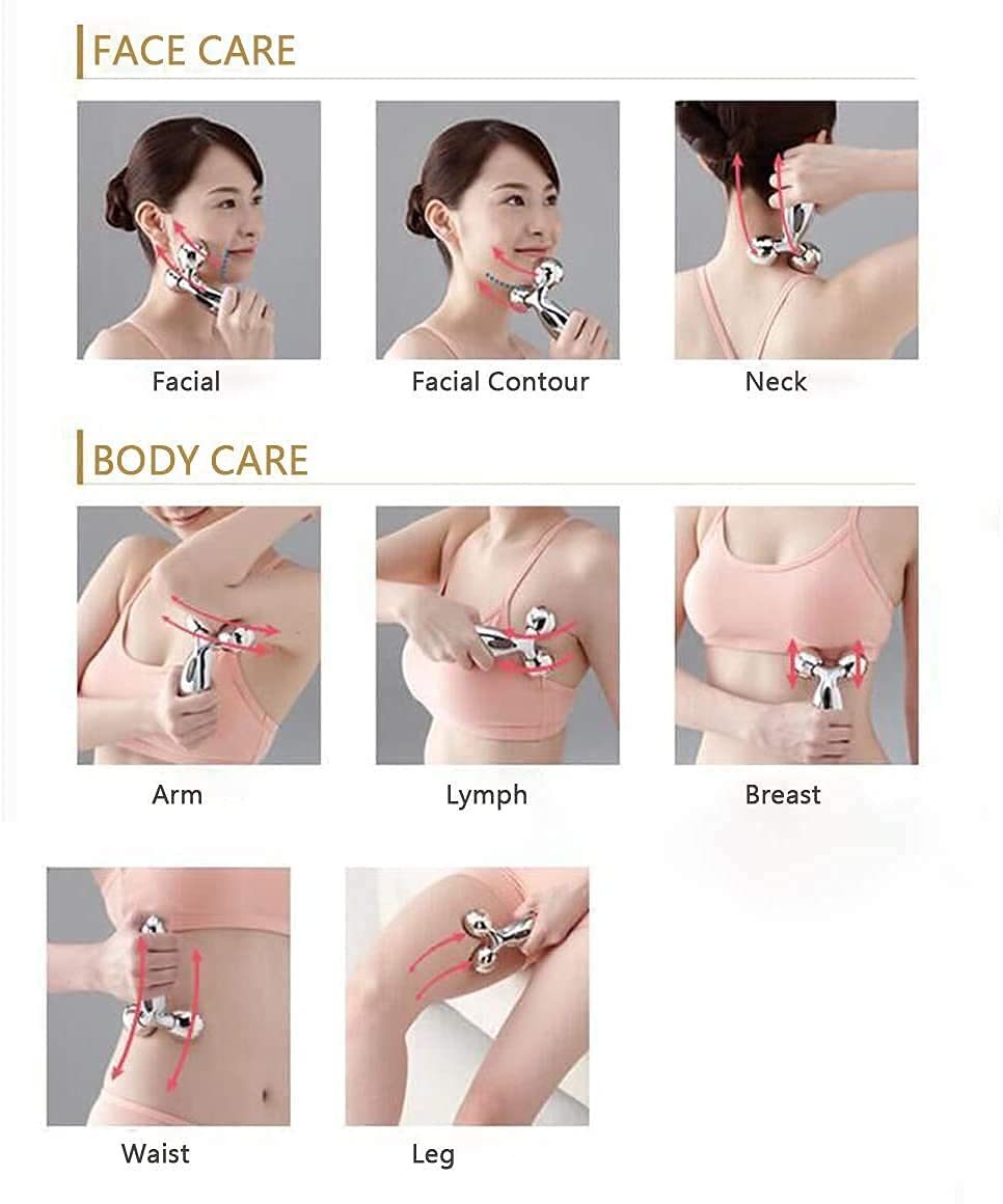 Honexa Aluminium Roller Massager Face Full Body Shape Massage Facial Massager, 15.5 X 9.5 X 5.3 CM, Silver Honexa Aluminium Roller Massager Face Full Body Shape Massage Facial Massager, 15.5 X 9.5 X 5.3 CM, Silver