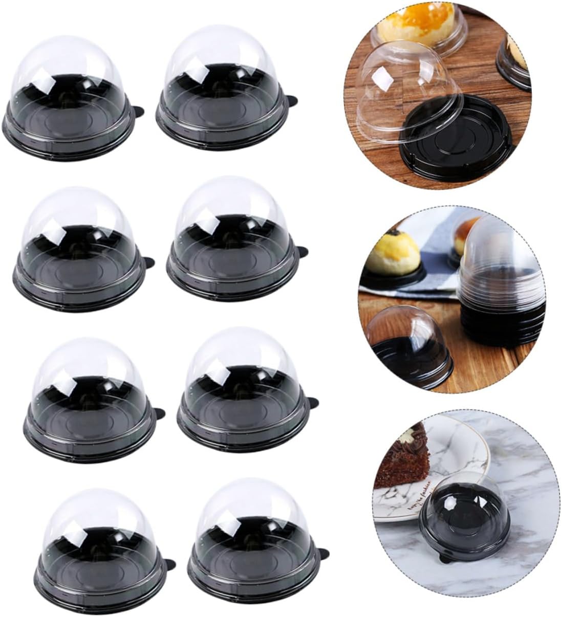 DECHOUS 150Pcs PET Moon Cake Wrapping Trays with Tight Buckles for Desserts