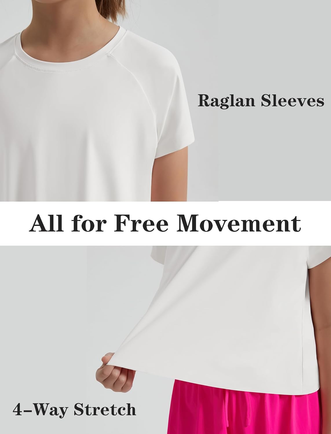 EXARUS Girls Athletic Shirts Workout Short Sleeve Crop Tops/Split Back Quick Dry Teen T Shirt Activewaer Tees Kids 6-14Y - Image 4