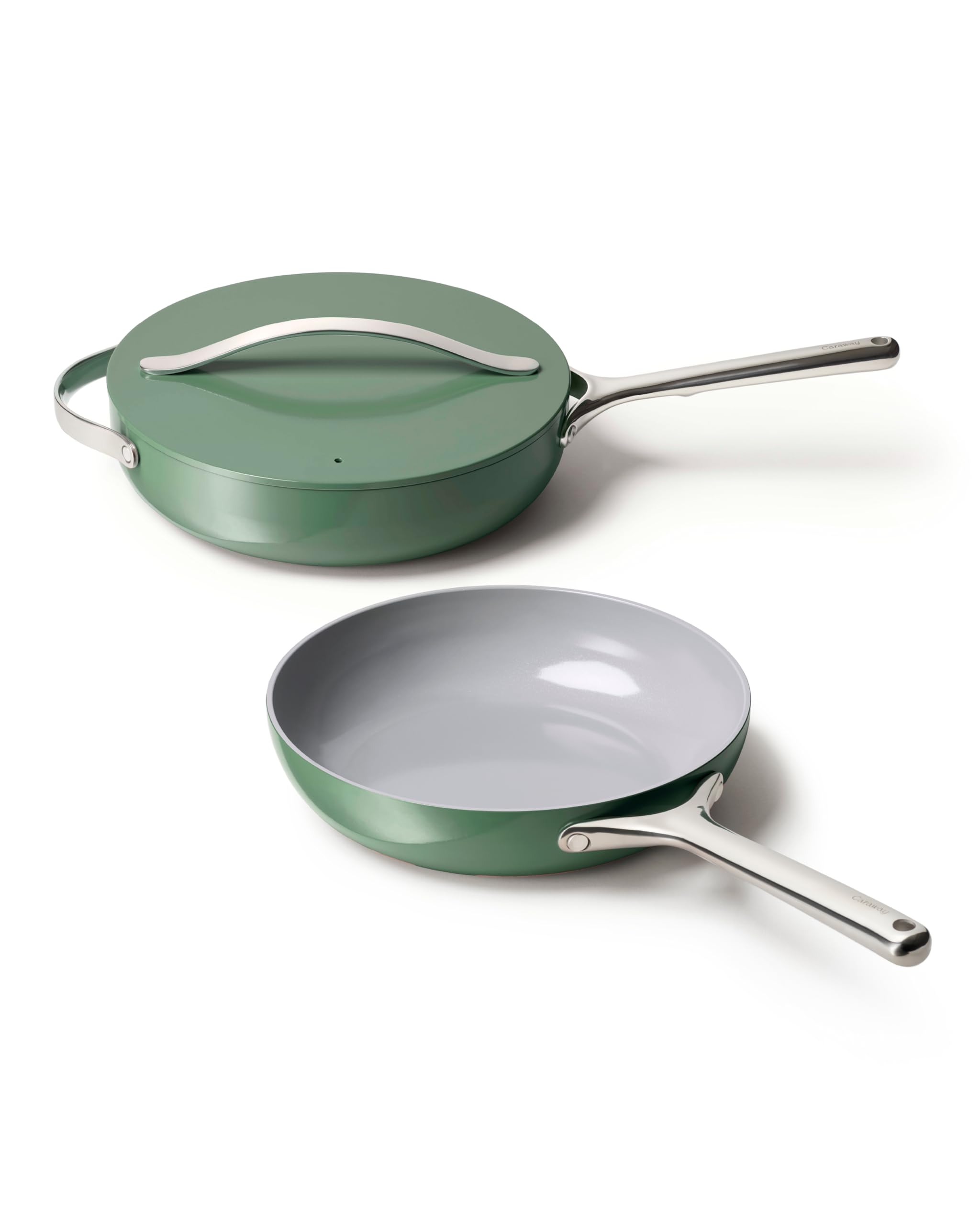 Caraway Ceramic-Coated Fry Pan and Sauté Pan Duo - Sage
