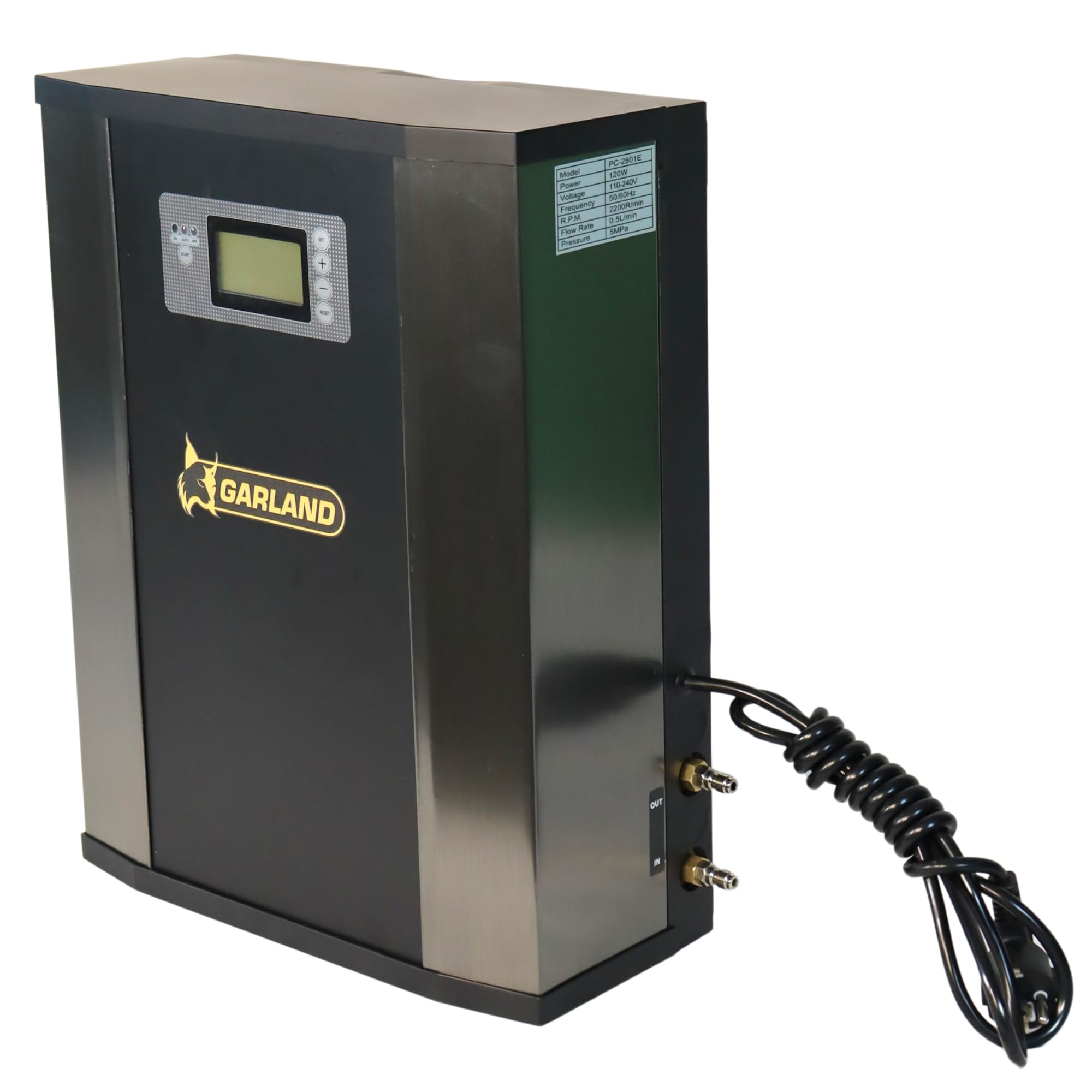 GARLAND FOGGY WALL-V23 Sistema Nebulizador de Pared | 120W, 50 bar, 18 Difusores, 20 m Manguera, Programador Digital, hasta 75 m²
